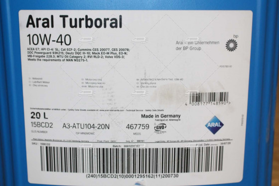 Масло моторное Aral Turboral 10W40 / 20л. Німеччина (Напівсинтетичне)